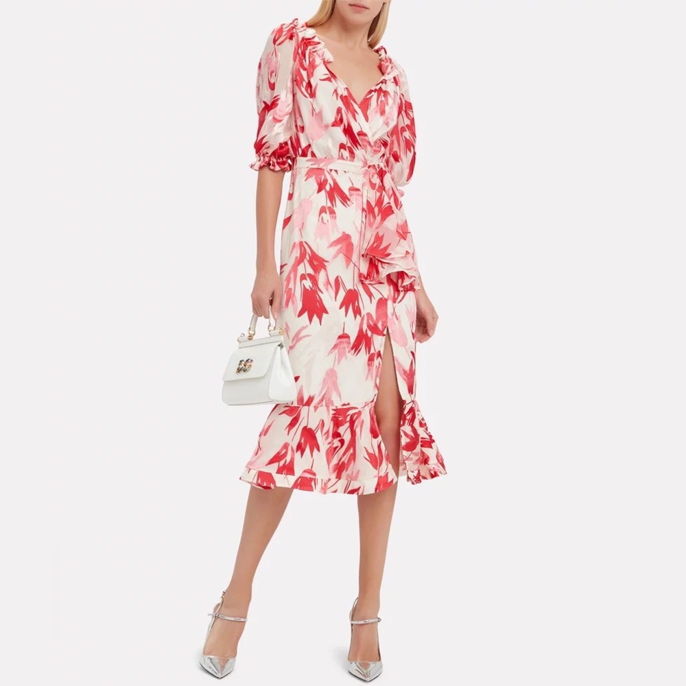 Saloni Olivia Floral Midi Dress